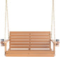 VINGLI Heavy Duty 1600 LBS HDPE Porch Swing Outdoor with Rotatable Cup Holder, 4 FT Patio Bench Swing with Adjustable Chains, 2 Person Hanging Porch Swing Chair for Porch, Yard, Tree, Garden - Teak