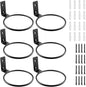 6 Pack 4 inch Flower Pot Holder Ring, Flower Pot Holder Ring Wall Mounted Set Wall Mounted Metal Planter Hanger Matte Black Hanging Plant Holders