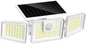 INCX Solar Motion Sensor Lights Outdoor, 3 Heads Security Lights Solar Powered, 156 LED Flood Light Motion Detected Spotlight for Garage Yard Entryways Patio, IP65 Waterproof, White, 1 Pack