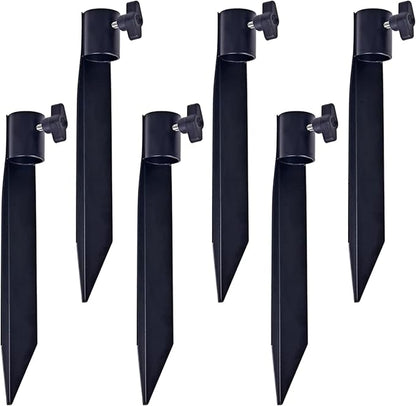 Outdoor Metal Stakes for Ground, Garden Stakes for Lights,Used for Replacement Metal Ground Spike in Live Flame Torches and Solar Lights-6.7 Inch (Black 6 Pack)