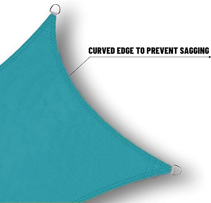 SUNNY GUARD Waterproof Sun Shade Sail 6' x 8' Turquoise Blue Rectangle UV Block Sunshade for Backyard Yard Deck Patio Garden Outdoor Activities and Facility(Customized)