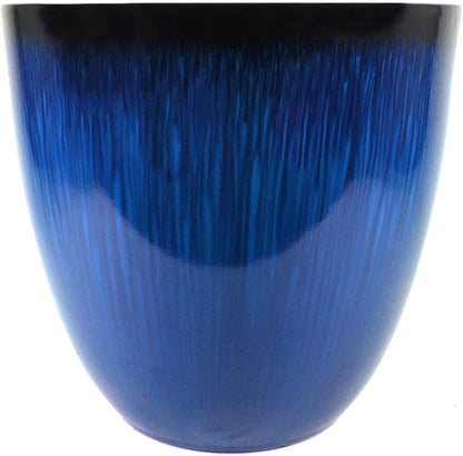 Gardener Select (EPR15-204) Large Egg Shaped Planter - Modern Indoor & Outdoor Decorative Flower Pot/Box (15 Inch, Blue Flower)
