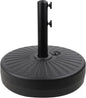 50LBS Round Umbrella Base Water Filled with Steel Umbrella Holder, Heavy Duty Fillable Umbrella Base Stand for Outdoor, Patio, Lawn, Garden (Black) (Stripes)