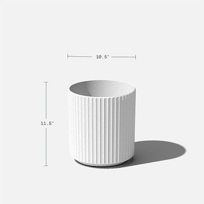 Veradek Demi Series Round Planter for Porch, Patio, Backyard | Durable Plastic-Stone Composite Material | Modern Décor for Tall Plants, Flowers
