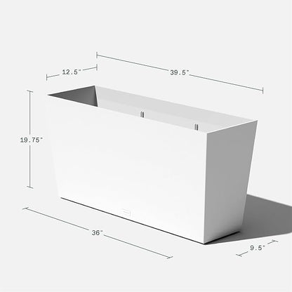 Veradek Pure Series Midori Trough Planter - Large Rectangular Planter for Indoor or Outdoor Deck/Porch | Durable All-Weather Use with Drainage Holes | Modern Decor for Shrubs, Flowers, Small Plants