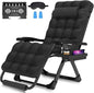 Suteck Oversized Zero Gravity Chair,29In XL Lounge Chair w/Removable Cushion&Headrest, Reclining Camping Chair w/Upgraded Lock and Footrest, Reclining Patio Chairs Recliner for Indoor Outdoor