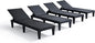 Nestl Patio Chairs - Black Chaise Lounge Chair Outdoor, 5-Position Adjustable Sun Tanning Chair, Waterproof Pool Lounge Chairs Set of 4, Reclining Lawn Chair, Lightweight Outdoor Lounge Chairs