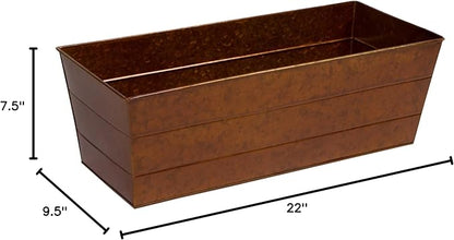 22" Galvanized Window Box Flower Planter by Trademark Innovations