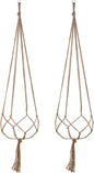 EBOOT 2 Pack 48 Inch Large Macrame Plant Hanger Rope to Hang Flower Pot Plant Holder for Indoor Outdoor Decorations, 4 Legs (Linen Color)
