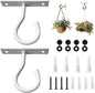 2Pack 2.5Inch Ceiling Hooks for Hanging Plant, Hanger for Indoor and Outdoor Plant Pots Holder, Wall Hook for Planters, Flower Basket, Wind Chimes, Lanterns, Lights, Bird Feeders, Home Decor-White