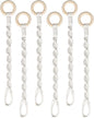 6 Pack Adjustable Macrame Plant Hanger Extenders Connectable Rope Hanging Plant Extender Handmade Woven Hanging Basket Extension with Wooden Ring for Indoor Outdoor Plant Pot Holder (Style 1, 6)