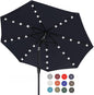 ABCCANOPY Durable Solar Led Patio Umbrellas with 32LED Lights 9FT (Navy Blue)