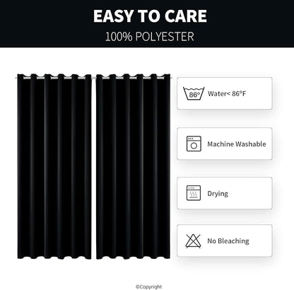 Outdoor Indoor Curtains W84 x L84 for Patio - Weather-resistant Window Panels Privacy Protect Grommet Top Thermal Insulated Home Curtain for Porch Pergola Lawn Garden Hot Tub Area (2 Panels)