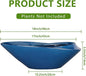 Blue Ceramic Bonsai Planter, 18 Inch Indoor Pot with Drainage Hole