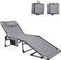 KingCamp Oversized Tanning Chair, Extra-Wide Padded Folding Chase Lounge Chairs Portable Adjustable 5-Position 400lbs Heavy Duty Lounger with Double-Layer Oxford for Outdoor Beach Patio Sun Pool