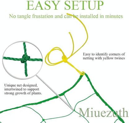 Trellis Netting for Climbing Plants - Heavy Duty Garden Trellis Netting for Cucumber, Vine, Fruits & Vegetables Tomato Plants Trellis Net, Climbing Vining Plants (1-Pack 3.3' x 6.6'Ft)