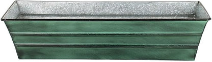 Achla Designs Galvanized Window Flower Box Planter-Green-Small (22" L x 6" W x 5" H)