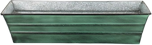 Achla Designs Galvanized Window Flower Box Planter-Green-Small (22" L x 6" W x 5" H)