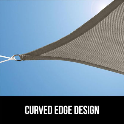 GORILLA GRIP Heavy Duty Sun Shade, UV Protection Fade Tear and Rust Resistant Rectangle Sunshade Canopy, Curved Edges Blocks Sunlight, Breathable Sail, Outdoor Patio, Lawn Garden 10x13 FT Gray