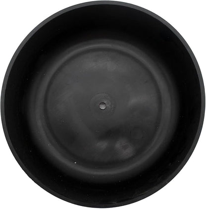 The HC Companies 8 Inch Round Plastic Succulent Capri Bowl Decorative Indoor Flower Succulent Planter Pot with Drain Plug Hole, Faux Concrete Color (2 Pack)