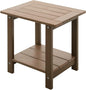 Double Adirondack Outdoor Side Table Weather Resistant, Outdoor Rectangular Patio End Table for Adirondack Chair, Teak