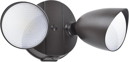 LUTEC 3500 Lumen 32 Watt 28 LED Dual-Head Floodlight Outdoor, Full Metal Design, Waterproof Exterior Security Wall Light for Patio, Garden, Yard-Brown