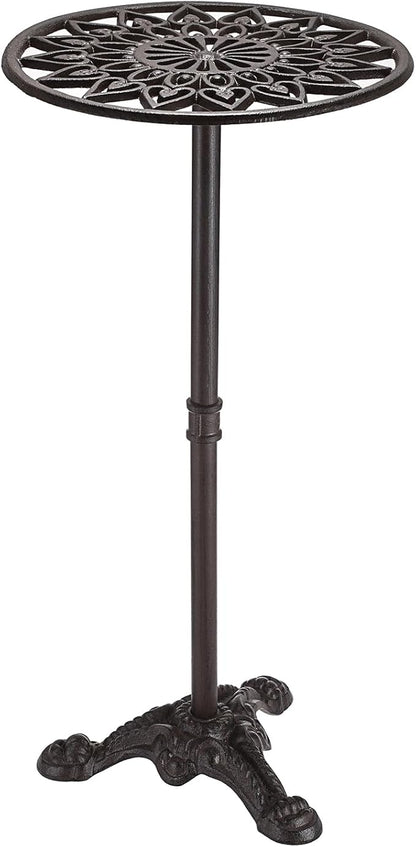 OwnMy Cast Iron Tall Plant Stand Heavy Duty Vintage Flower Pot Holder Stand, Decorative Round Potted Plant Holder Rack, Indoor Outdoor Metal Plant Holder Wrought Iron Large Plant Stand for Home Garden