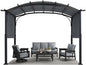 MASTERCANOPY 10x10ft Outdoor Retractable Pergola with Sun Shade Canopy Patio Metal Garden Pergola,Dark Grey