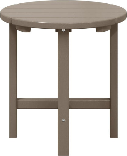 WestinTrends Dylan Adirondack Round Outdoor Side Table, Weathered Wood by WestinTrends