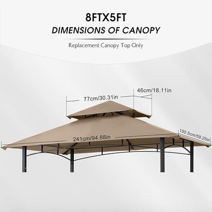 MASTERCANOPY Grill Gazebo Replacement Canopy Top for Model L-GG001PST-F (Beige)
