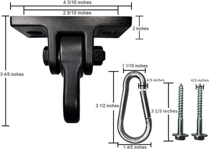 Heavy Duty Black Swing Hangers Screws Bolts Included Over 5000 lb Capacity Playground Porch Yoga Seat Trapeze Wooden Sets Indoor Outdoor 2 Pack