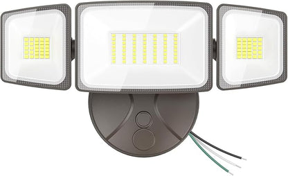 Onforu 75W Flood Lights Outdoor, 7000LM Brightness Security Lights Switch Controlled, 3 Adjustable Heads, IP65 Waterproof, 6500K Wall Mount Exterior LED Flood Light