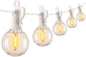 Brightown Outdoor String Lights, 50FT 25 G40 Bulbs Shatterproof Patio Lights, IP65 Waterproof Dimmable Hanging Connectable Globe LED Outdoor Lights for Backyard, Bistro, Porch, Deck, Balcony, White