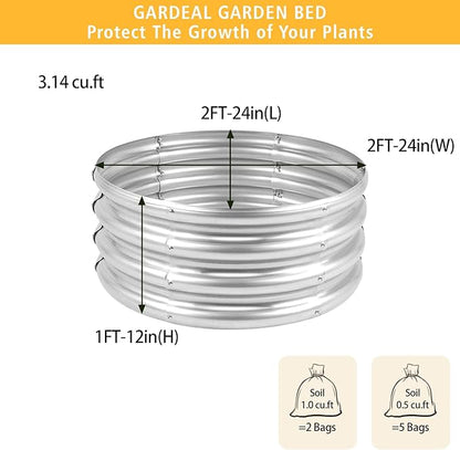 Garden Galvanized Raised Garden Bed Kit - Metal Planter Box for Vegetables/Herbs/Flowers, Heavy-Duty Steel Outdoor Garden Box with Reinforced Edges (2x2x1 FT)