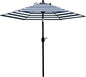 Sunnyglade 7.5' Patio Umbrella Outdoor Table Market Umbrella with Push Button Tilt/Crank, 6 Ribs (Blue and White)