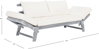 Safavieh PAT6745A Outdoor Collection Tandra Grey Modern Contemporary Daybed Day Bed