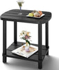 Outdoor Side Table, Adirondack Outdoor Patio Table, Bamboo Small Patio End Tables for Pool, Porch, Backyard, Bathroom and Indoor. Weather Resistant
