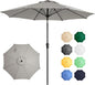 Ayge 9FT Large Outdoor Patio Umbrella Market Table Umbrella-UV Resistant, Easy Push Button Tilt and Crank, 8 Sturdy Fiberglass Ribs Heavy-Duty Pool Umbrella for Deck, Backyard,Garden,Light Grey