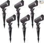LED Landscape Lights with Connectors, 12V Low Voltage, Warm White 3000k, 4W, 175LM, Outdoor Waterproof Garden Pathway Lights Wall Tree Flag Spotlights with Spike Stand, 6 Pack