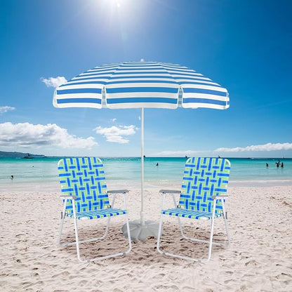 Chairs for Patio and Lawn: Oversized Blue Folding Set of 2, Metal Frame
