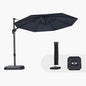 PURPLE LEAF 10 Feet Patio Umbrella with Base and Cover Round Outdoor Cantilever Umbrella Aluminum Offset Umbrella with 360-degree Rotation for Garden Deck Pool Patio Grey