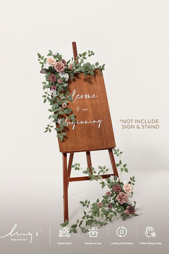 Artificial Greenery Floral Swag, Dusty Rose & Mauve, 2 Pieces