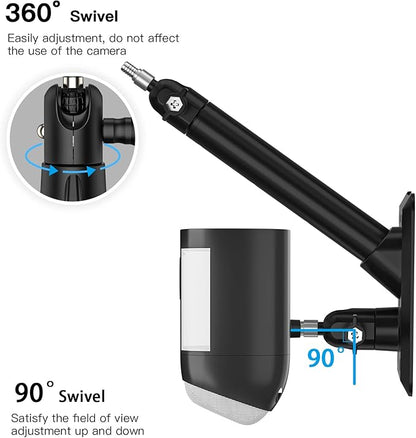HOLACA 2-in-1 Wall Mount Bracket for Stick Up Cam Pro Solar Panel, Spotlight Cam Pro/Plus and Stick Up Cam Battery/Wired Outdoor Mount Accessories for Ring Super Solar Panel (Black)