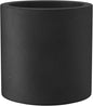Kante 15.7" Dia Round Concrete Planter, Modern Style Large Cylindrical Plant Pot with Drainage Hole and Rubber Plug for Indoor Outdoor Patio, Burnished Black