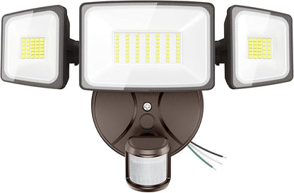 Onforu 75W LED Flood Light Motion Sensor Outdoor, 7000lm Dusk to Dawn Flood Light, Security Light with Three Head, IP65 Waterproof Exterior Floodlight, 6500k Wall Light for Entryway Stairs Yard Garage