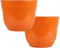 Garden Elements Indoor/Outdoor Glazed Brushed Happy Plastic Planter, Large, Bright Orange, 15" (Pack of 2)