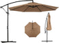 Backyard Expressions 10FT Cantilever Patio Umbrella – Outdoor Offset Hanging Umbrella with Smooth Crank, Tilt Adjustment & UV Protection – Heavy-Duty Steel Frame (Base Not Included)
