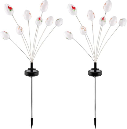 2 Packs Solar Easter Decorations Outdoor Stake Lights, 16 LEDs Colorful Swaying Egg Lights for Easter Decor, Waterproof Easter Solar Lights Decor for Garden, Lawn, Pathway, Yard, Porch & Patio