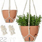 Self-Watering Hanging Planters for Indoor Plants Set 2-Piece Includes Plant Hanging Pot, Drainage-Hole Hanging Pot, and Hanging Basket Rack (Terracotta,10 Inches)