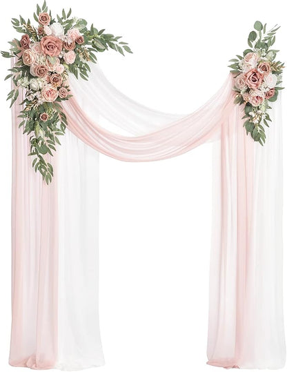 Artificial Wedding Arch Flowers Kit, Dusty Rose and Cream Silk, 4-Piece
